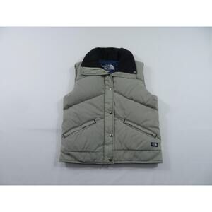 The North Face Down Puffer Gray Vest Sz 10 1980s